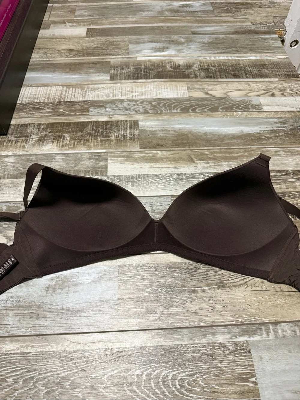 SKIMS Wireless Form T-shirt Bra Size 34H Coffee Brown Seamless Support - Picture 2 of 4